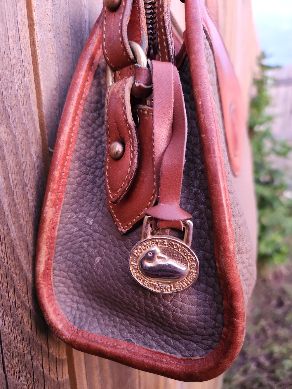 AWL Dooney & Burke in Brown and Tan - Classic Shoulder Bag - Picture 3 of 8